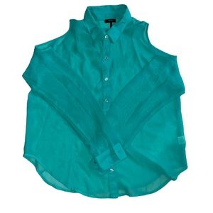 Sheer Top with Cut Out Shoulders